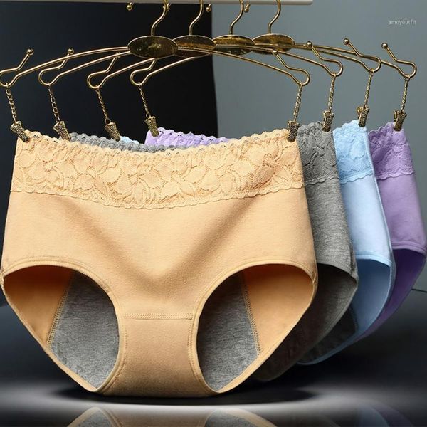 

women's women menstrual period ladies cozy lace panties seamless physiological leakproof underwear briefs1, Black;pink