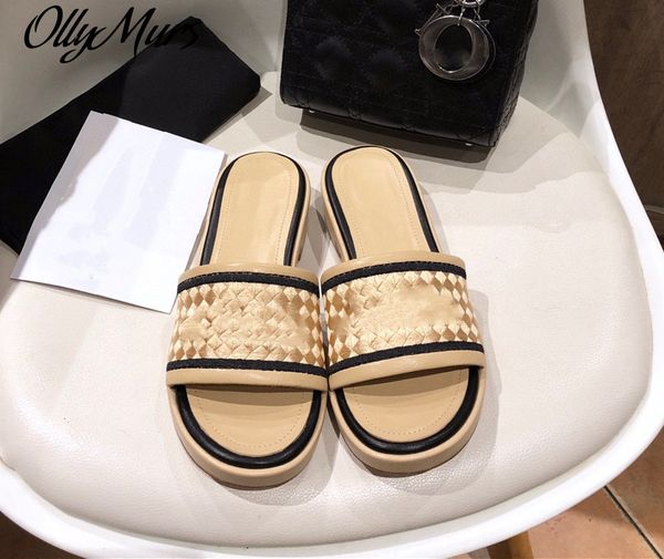 

80% off store online ollymurs platform sandals women summer 2021 thicksoled raise match with alphabetic flat floats, Black