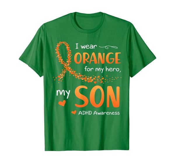 

i wear orange for my son adhd awareness t-shirt, White;black