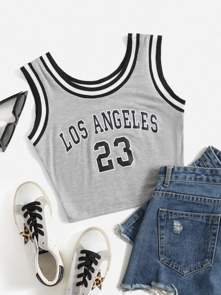 

letter graphic ringer tank a3zy#, White