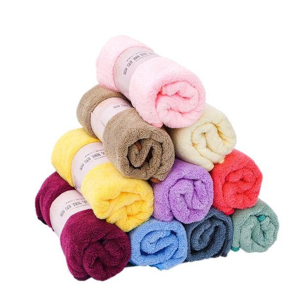 

towel 35cmx75cm absorbent plain pattern coral velvet soft face