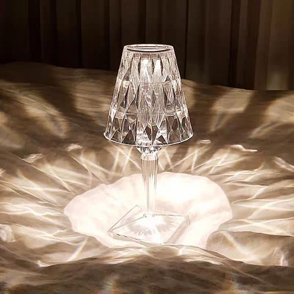 

table lamps dinner wedding decorative crystal diamond led lamp home decor modern restaurant rechargeable