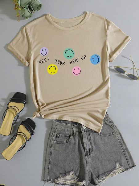 

slogan & expression print tee 29sq#, White