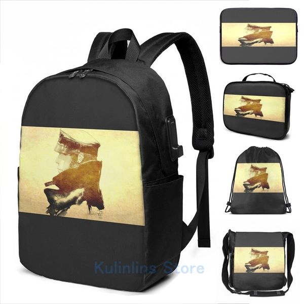 

backpack funny graphic print corto maltese usb charge men school bags women bag travel laptop