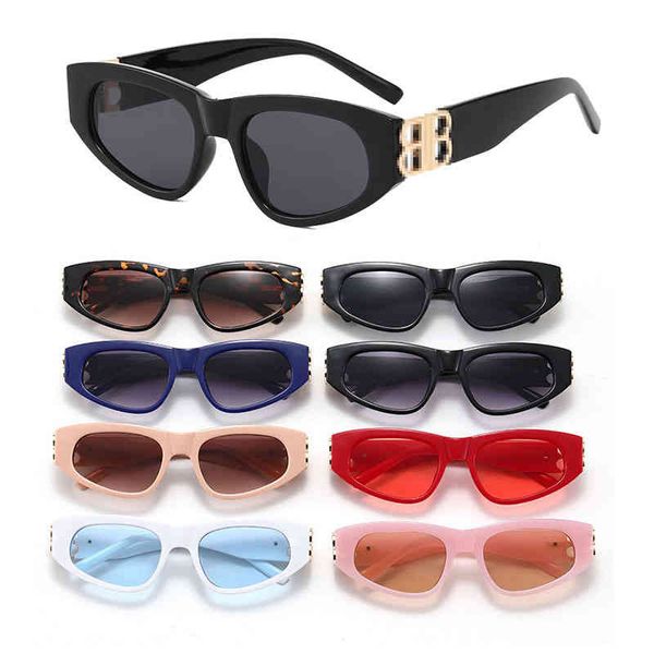 

2021 new women customized retro party cat's eye sunglass men fire dign fashion luxury coloring outdoor glassuv400gk8y, White;black