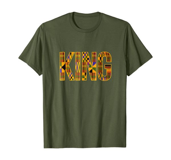 

african tribal print king t shirt for men, White;black