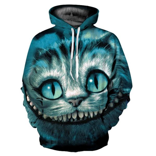 

men's hoodies & sweatshirts 3d kawaii cat print hoodie harajuku women's sweatshirt 2021 brand simple and generous funny, Black