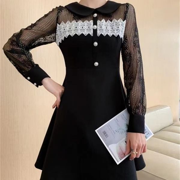 

casual dresses quality wz0136 high fashion women spring dress luxury european design brand party dx22, Black;gray