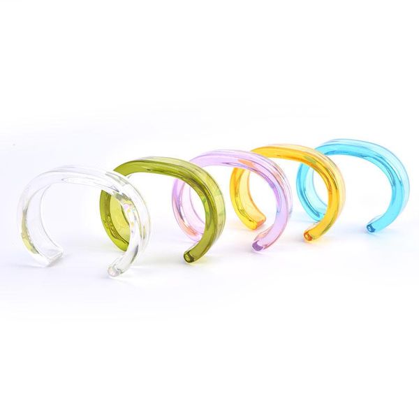 

bangle 1pc european original snake chain classic bracelet transparent acrylic colorful resin geometry irregular open, Black
