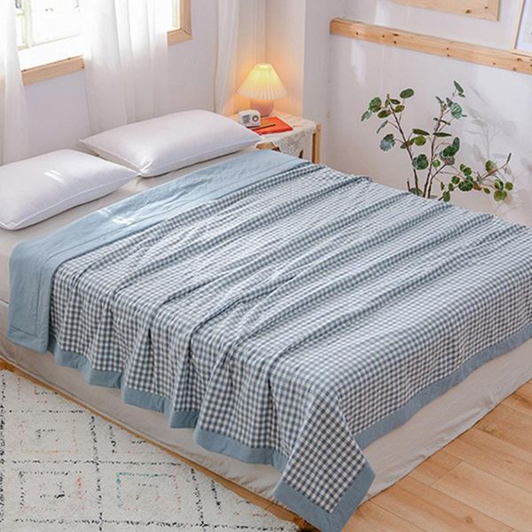 

comforters & sets adorehouse double-sided quilt mechanical wash summer quilts breathable throw blanket solid color thin