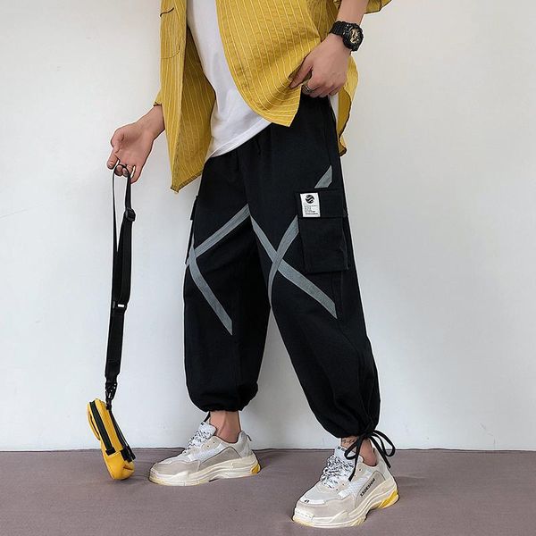 

men's pants punk men street gothic casual trousers fashion hip-hop bf ankle-length f16, Black