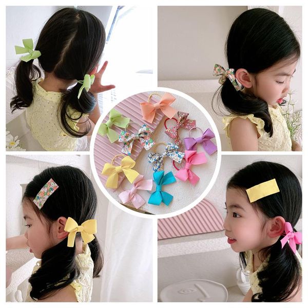 

fabric printing bowknot hair rope band is suitable for children and girls to make children's accessories by hand, Slivery;white