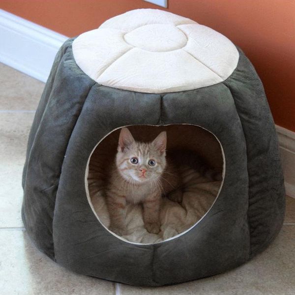 

cat beds & furniture house tree shape warm sleeping bed for puppy kitten small dogs bichon teddy pet cushion sofa grey red large size