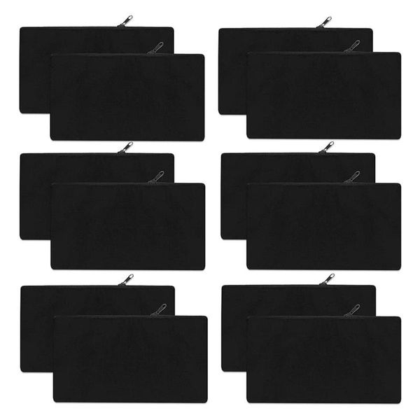 

pencil bags 12pcs blank canvas zipper bags, 7.87 x 5.5 inch multipurpose makeup for vinyl diy crafts, party gift, bag