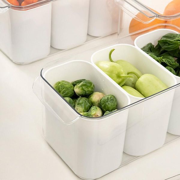 

storage bottles & jars multi-cells box with sealed lid 3 inner bins portable desksundries food snack organizer for shelves er home