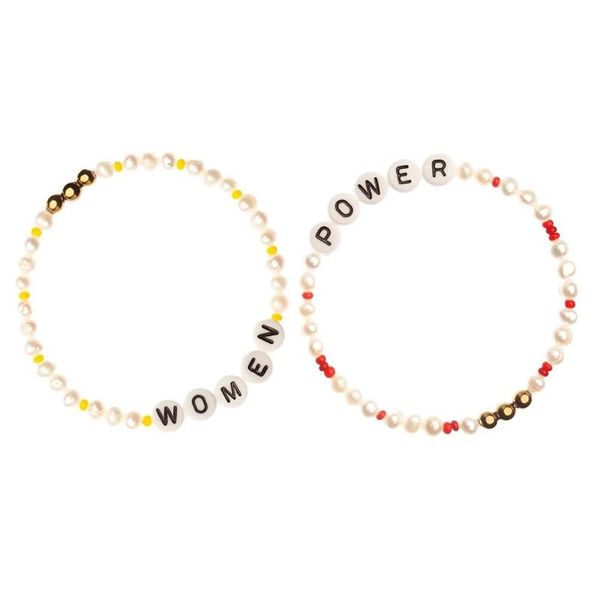 

tennis bileklik erkek bransoletki heren armband bracelete stretch freshwater pearl bracelet women power letter alphabet femme, Golden;silver