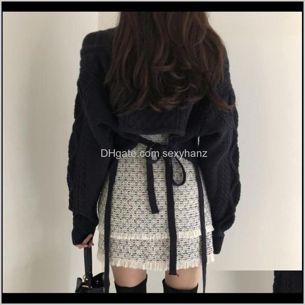 

sweaters clothing apparel drop delivery 2021 products laziness-style short v-neck versatile slimming loose-fit sweater womens women1 0nk, White;black