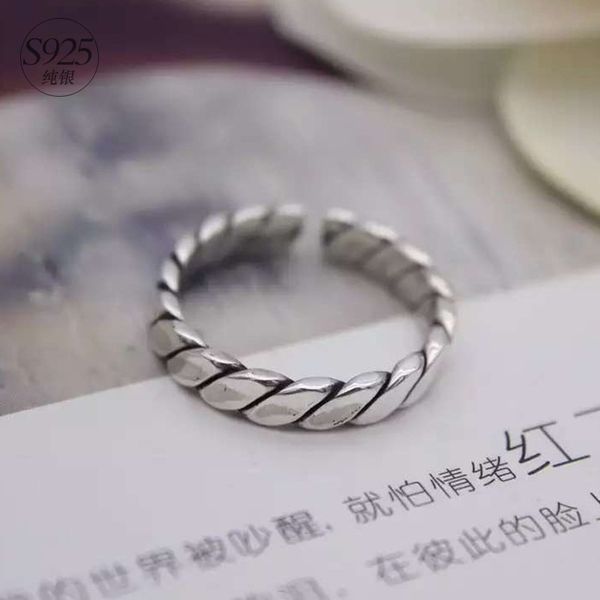 

design jewelry female thai silver national wind twist simple fashion index finger ring