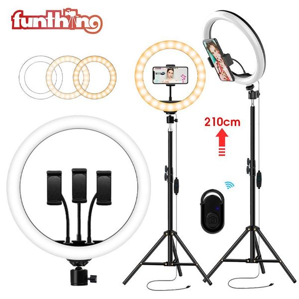 

10/12/14 inch led ring light selfie dimmable lamp with stand tripods rim of for youtube makeup video flash heads
