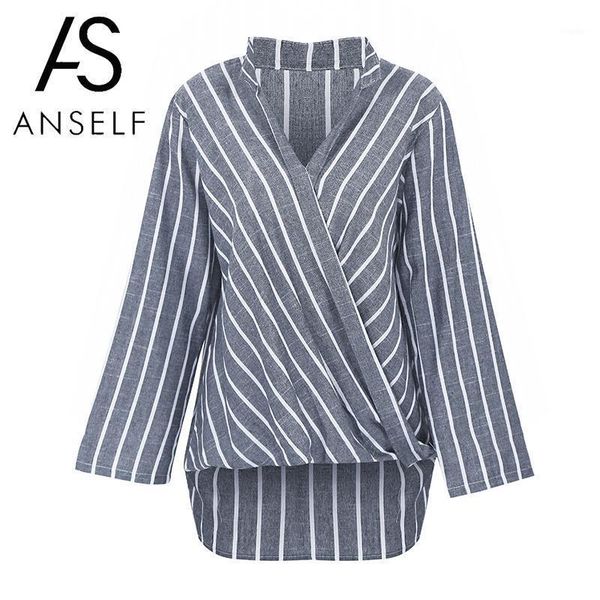 

cotton linen blouses women plus size shirts contrast striped v neck low high irregular long sleeve tunic oversized 3xl 5xl, White