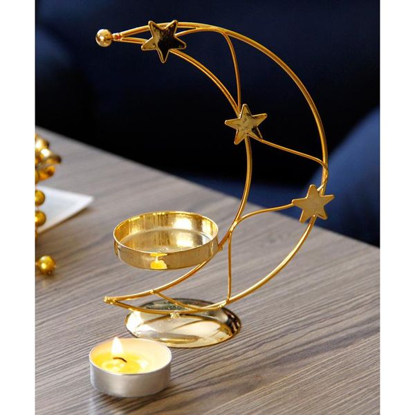 

suspended metal incense burner moon shape candle holder art decor portable handheld censer for eid muslim 14*15cm lors88 fragrance lamps