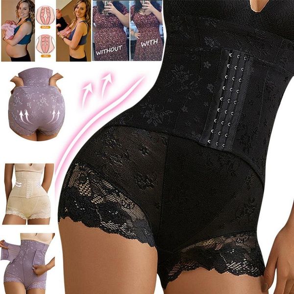 

women's shapers shaper pants waist trainer panty women abdominal postpartum bodysuits slimming hip lifting panties high lace tunic body, Black;white
