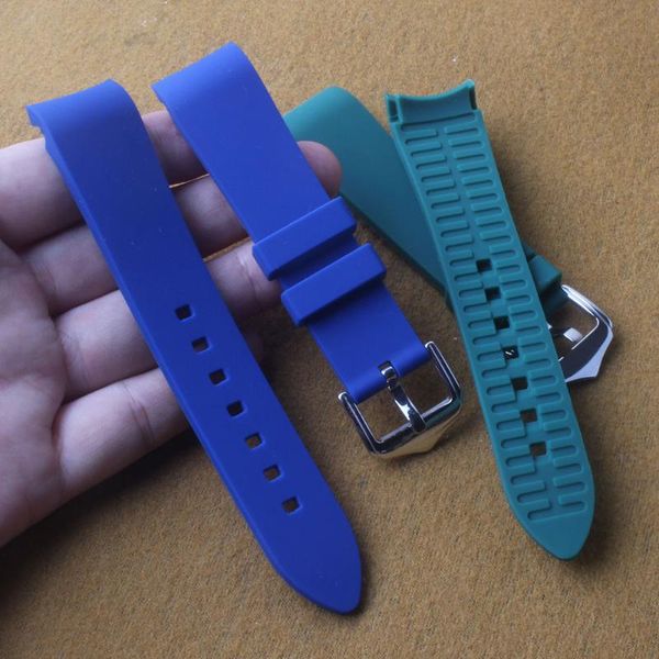 

watch bands 18mm 20mm 21mm 22mm 24mm watchband soft curved end fit many watches strap green red blue black white for sport mens band, Black;brown