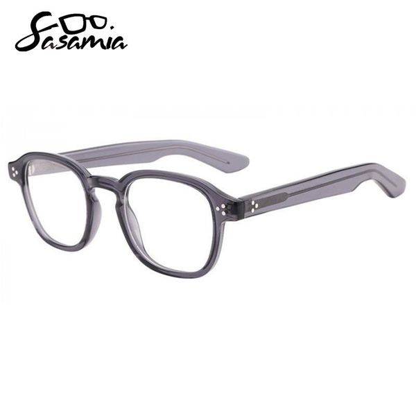 

fashion sunglasses frames sasamia woman glasses transparent man crystal eye eyewear acetate material wide legs reading optical spectacles, Black