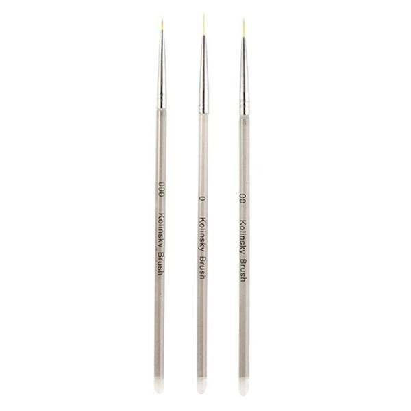 

nail brushes 3pcs line drawing brush flower pens for salon, Yellow