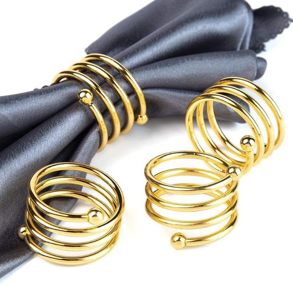 

6pcs napkin rings round holders buckles for wedding dinner party table decorations metal napkins ring servetringen