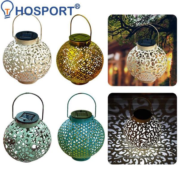 

solar lamps led lantern light hollow projection wrought iron hanging waterproof outdoor garden yard art decoration