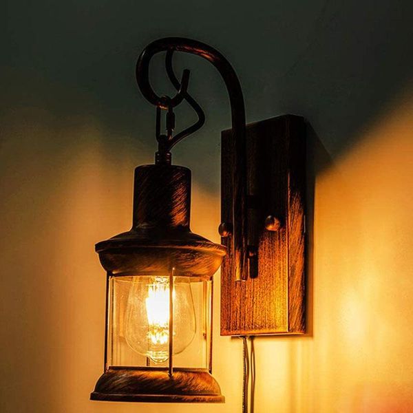 

wall lamp nordic mediterranean retro vintage american country industrial style glass iron sconces loft stair farm indoor fixture