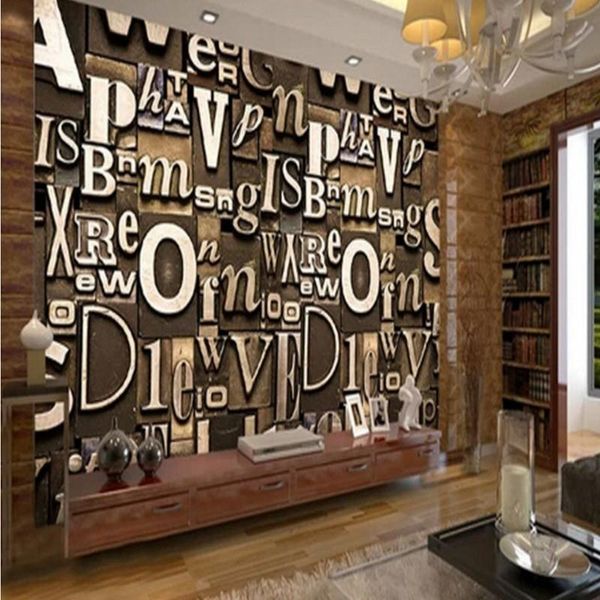 

wallpapers drop po wallpaper 3d stereo english alphabet background wall mural restaurant custom studio