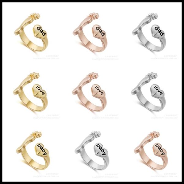 

wedding rings foot ring dad love baby letter ankle cute adjustable creative family gift jewelry, Slivery;golden