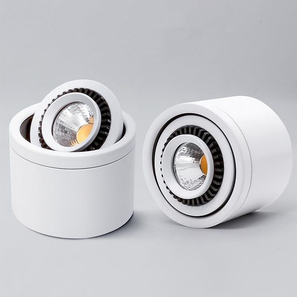 

downlights dimmer simple surface mounted led cob downlight 360 rotation spotlight kitchen living room tv wall office luster ceiling spots