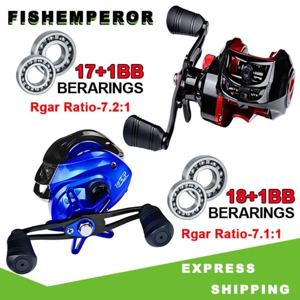 

18+1bb fishing baitcasting reel 7.2:1 metal casting sea 10 kg max drag super light wheels reels