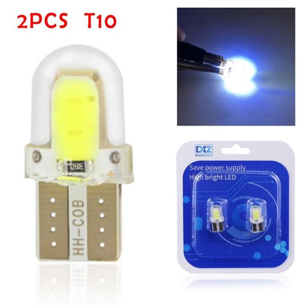 

emergency lights 12v dc t10 light bulbs 2 pcs 6000k cob interior license plate