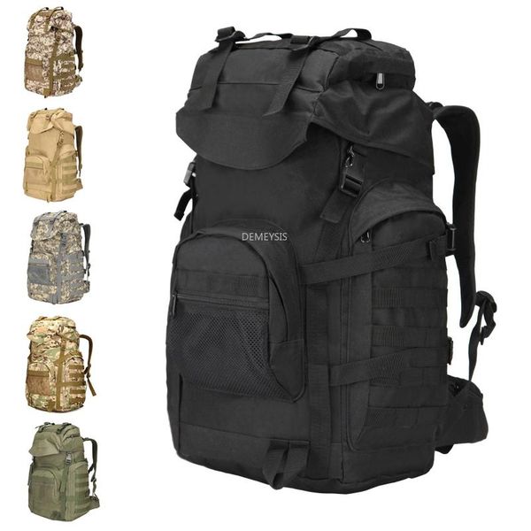 

outdoor bags 50l men women trekking travel backpack waterproof oxford molle miltiary training tactical combat