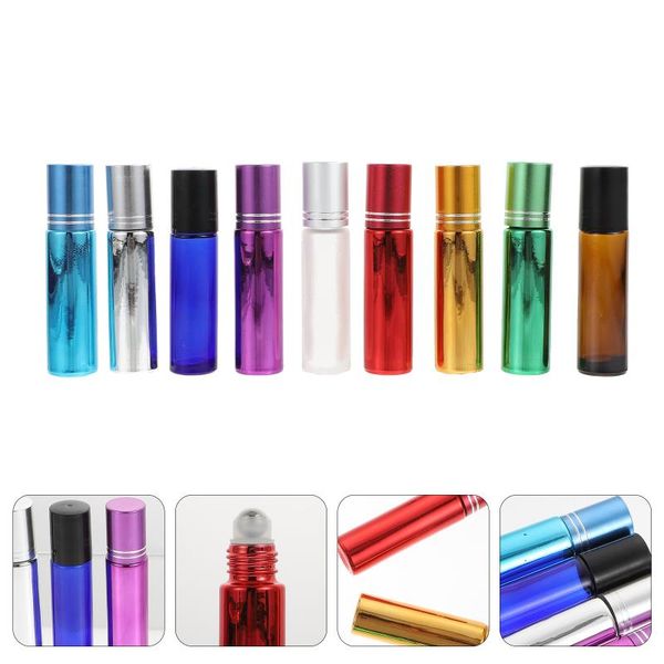

storage bottles & jars 9pcs perfume containers refillable essence roller (assorted color)