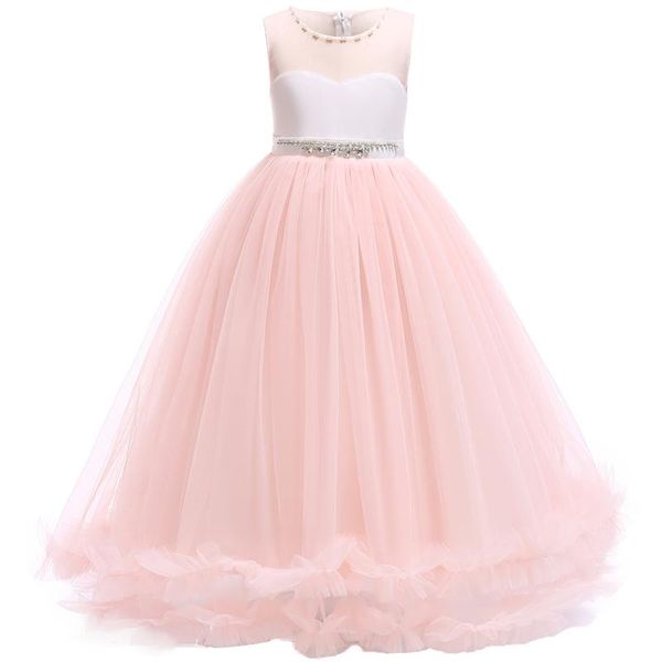 

girl's dresses girls dress party birthday wedding kids for children clothing princess blue pink 6 10 12 year, Red;yellow