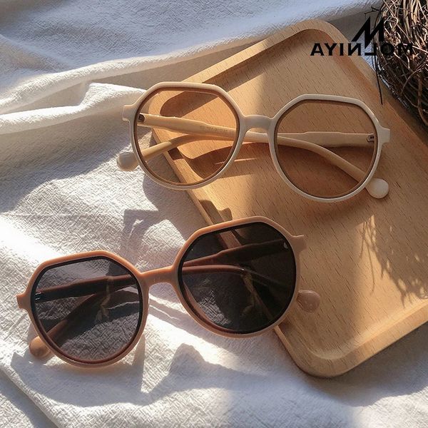 

2021 new fashion style all-game trend sunglasses personalized round frames in candy color large wholesale, Silver