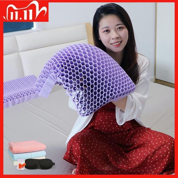 

est technology 3d tpe honeycomb orthopedic neck massage pillow no pressure cooling sleep long using life galaxy homie