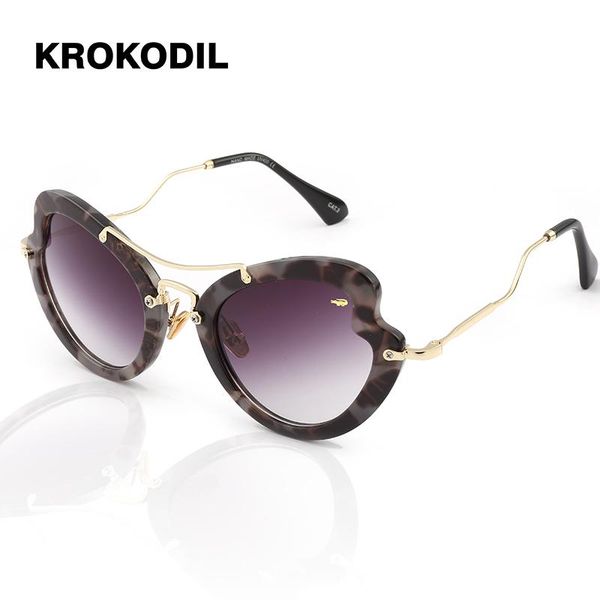 

sunglasses krokodil fashion heart mirror women black frame gradient sun glasses driving uv400 eyewear box 97293, White;black