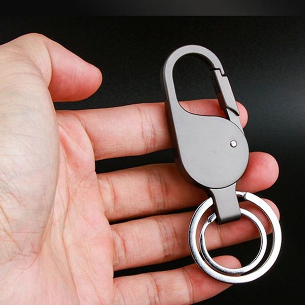 

keychains car keychain men's waist buckle leather creative key holder ring keyring chain auto accessories, Silver