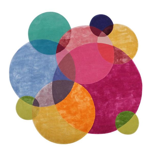 

carpets [lazy cat] ins imported handmade high-end wool carpet round art mat tapestry children's room bedroom bed