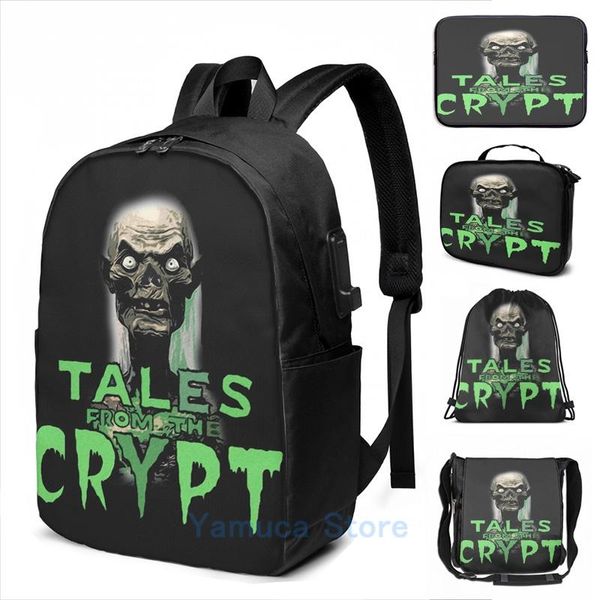 

backpack funny graphic print crypt keeper usb charge men school bags women bag travel laptop