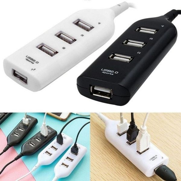 

hubs 4 port usb hub 2.0 multi splitter use power adapter multiple expander for desklappc multi-plug