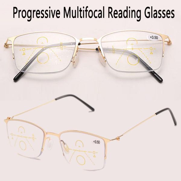 

sunglasses ultra-thin reading glasses men women progressive multifocal presbyopic anti-blue ray see near hyperopic eyeglasses metal, White;black
