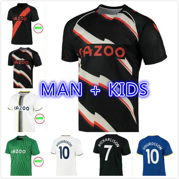 

21 22 calvert-lewin james soccer jersey home away 2021 2022 camiseta de fÃºtbol sigurdsson keane richarlison y.mina digne bernard goalkeeper, Black;yellow