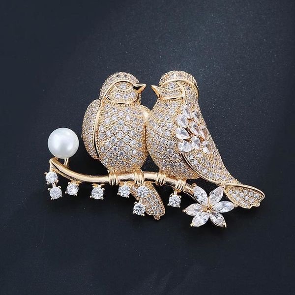 Rote Bäume Marke Modemodvogel Brosche für Frauen Hochzeit Hochqualität Ladies Anzug Pins Juwely